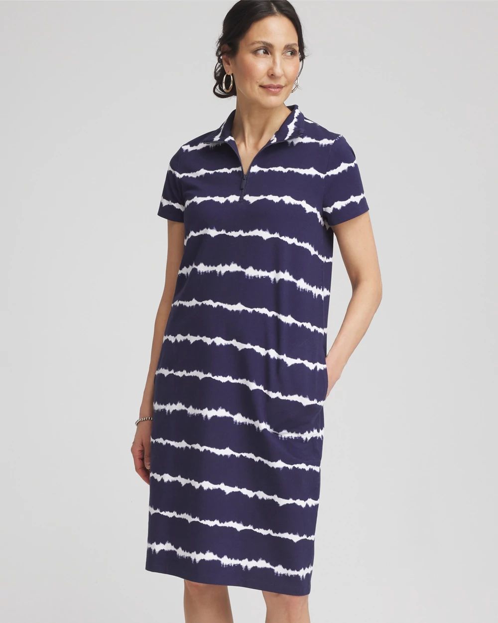 Zenergy® UPF Knit Tie Dye Half-Zip Dress | Chico's